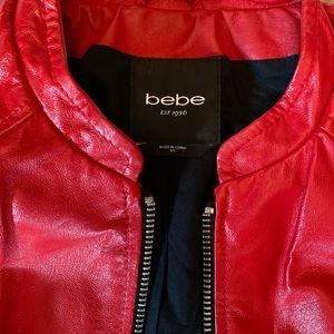 Bebe red leather jacket